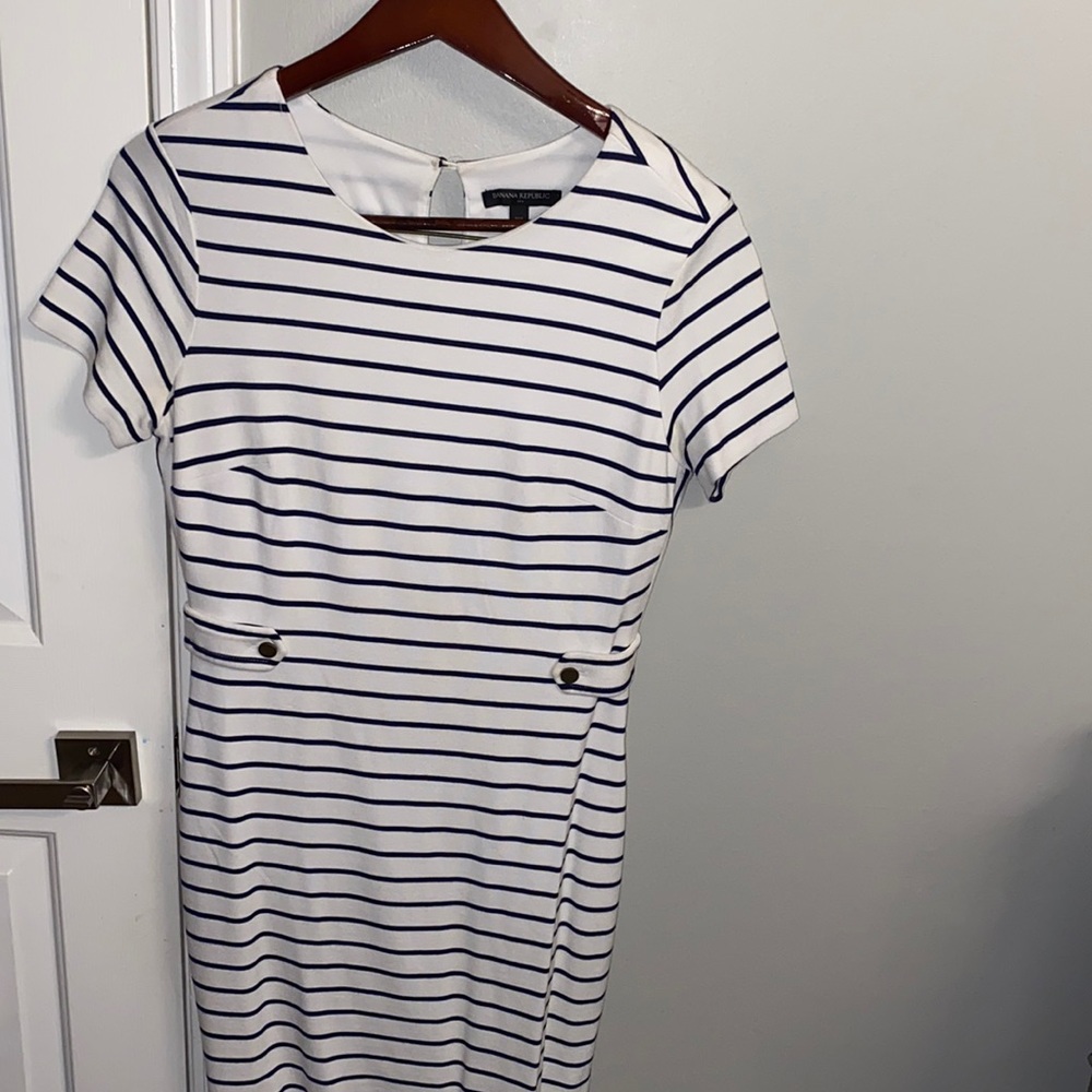 Navy Blue Striped Dress💙